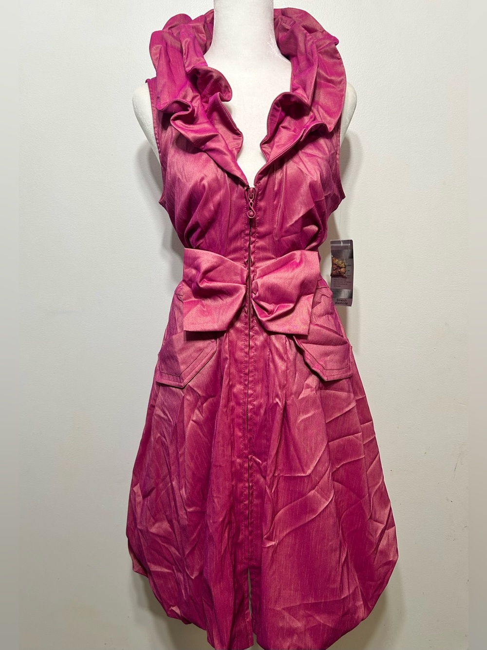 New! Samuel Dong Dupioni Bubble Dress Womens Size Small - Picture 3 of 16